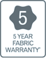 Warranty 5Year Fabric - Tempo Interior Blind Range